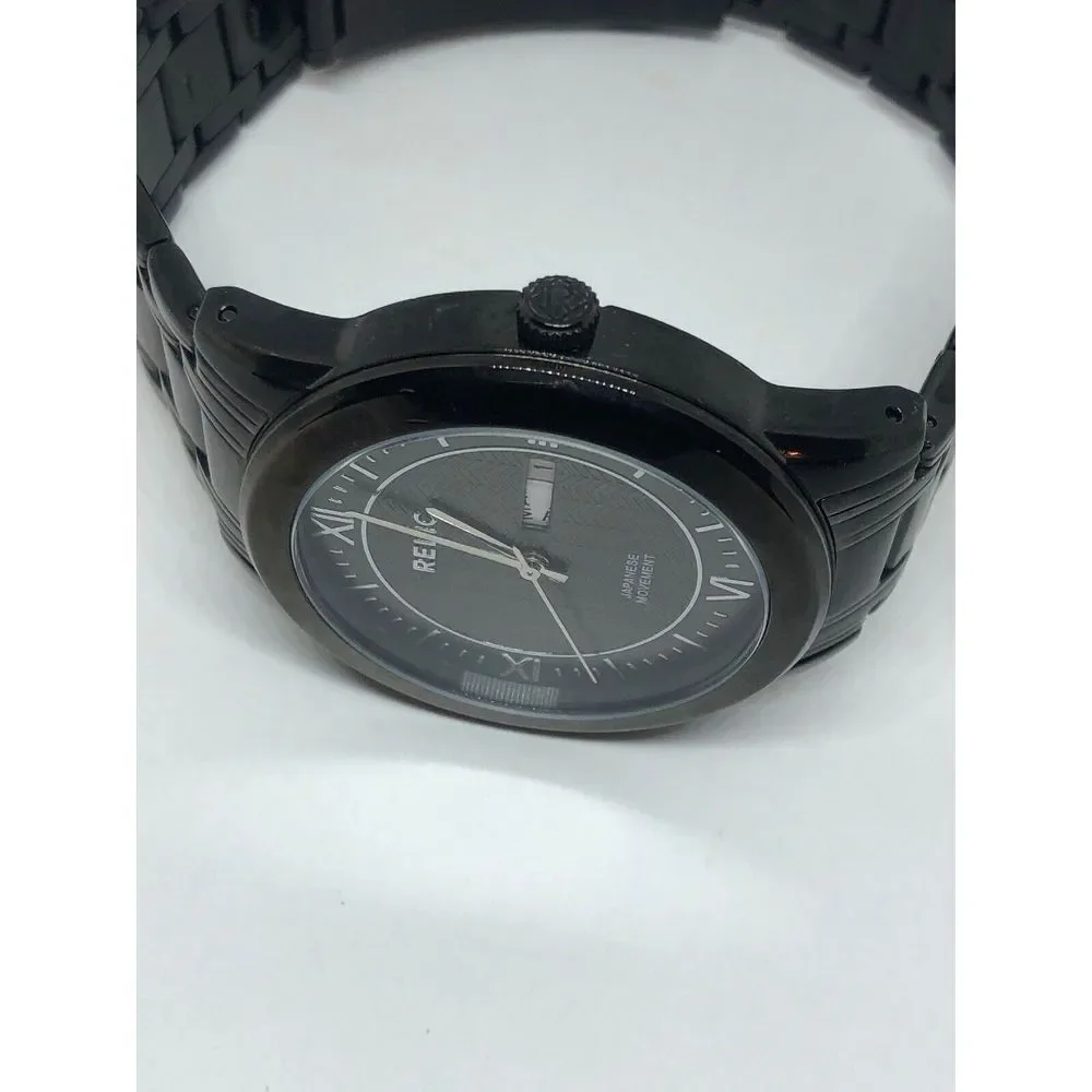 Relic ZR12053 Men's Black Stainless Steel Analog Black Dial Quartz Watch HO174
